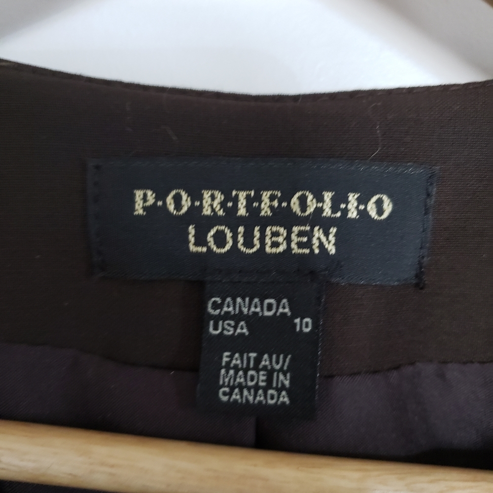 VINTAGE PORTFOLIO LOUBEN Brown Tweed Wool Blazer Jacket - Picture 5 of 7